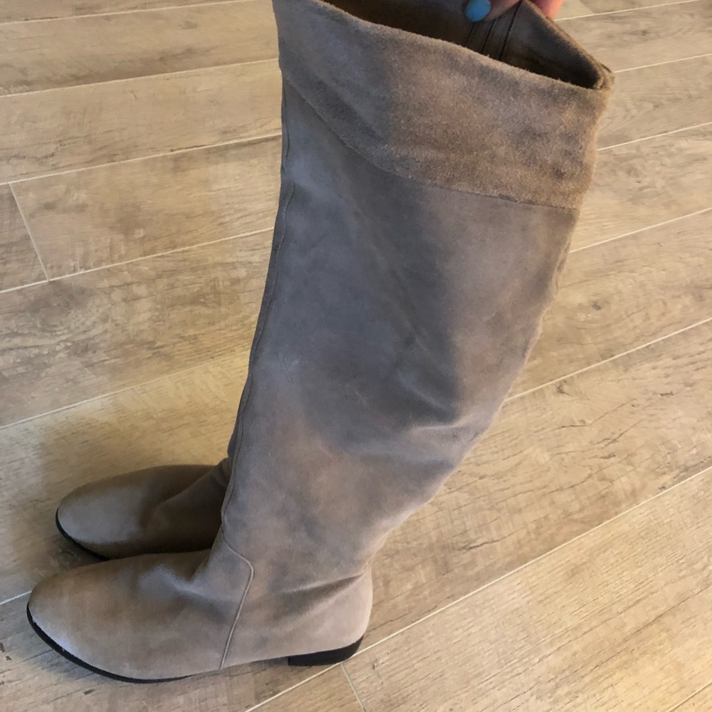 Grey Suede Boots